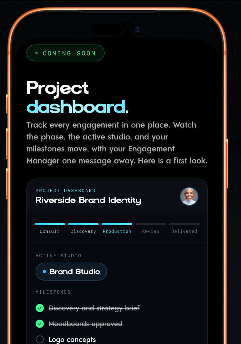 TreyTech project dashboard on iPhone