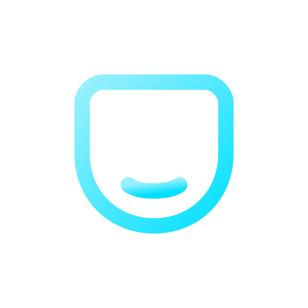 TreyTech Experience glyph: a face with a smile and no eyes
